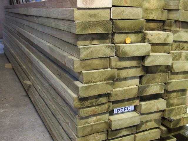 A stack of Stocked Carcassing Timber planks