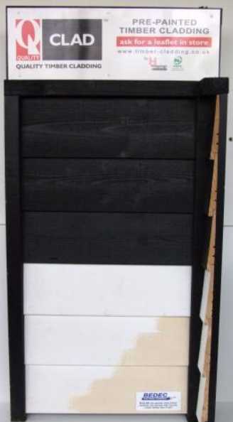 Samples of treated and pre-painted rebated Q-Clad cladding